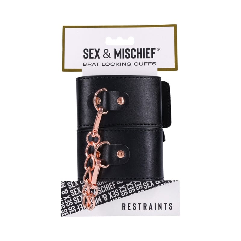 BONDAGE, FETISH & KINK SS S&M Brat Locking Cuffs