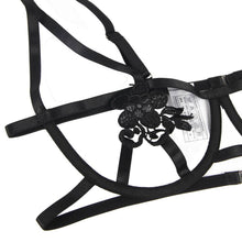 Bras YesX YX867Q Plus Size Bra, Garter & Thong Set – Black