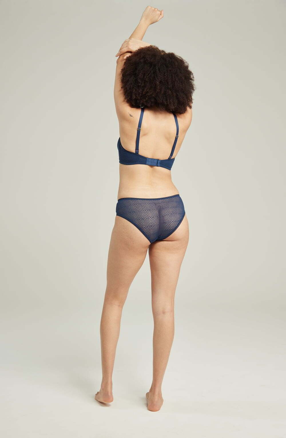 Briefs & Thongs The Sheer Deco Hipster Brief Navy