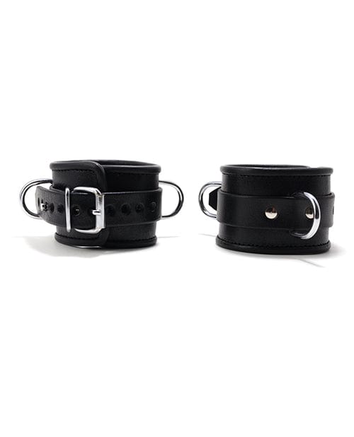 665 black padded leather locking ankle restraints