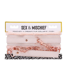 Collars Sex & Mischief Peaches 'n CreaMe Fur Collar & Leash