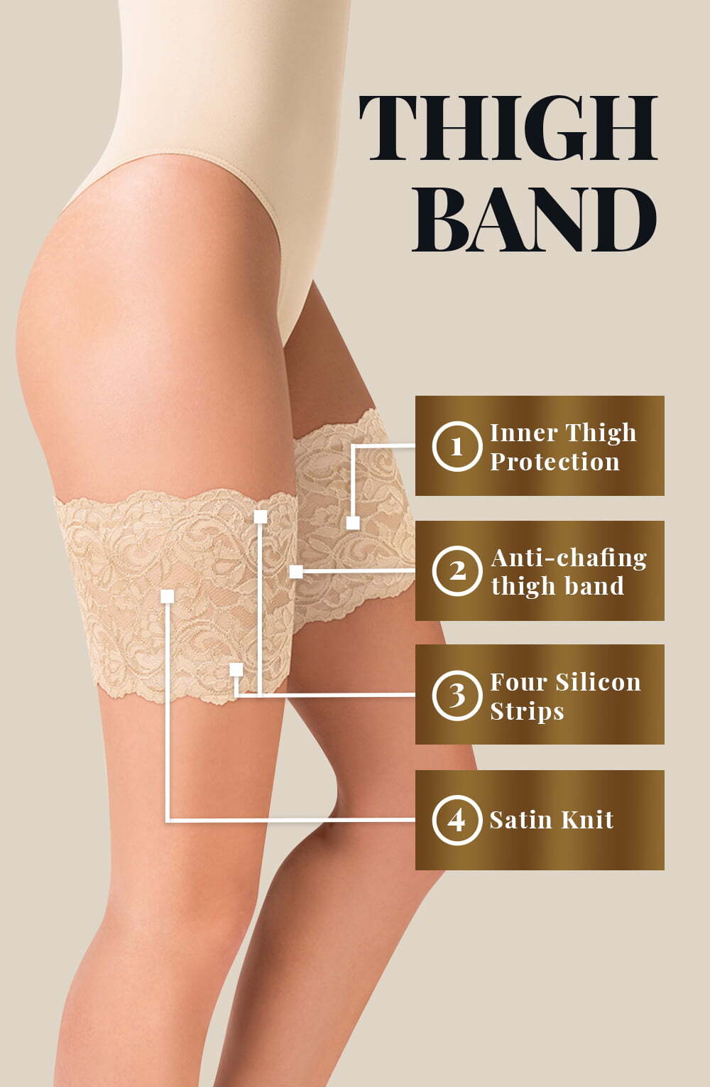 Hosiery Gabriella Lace Thigh Band 509 Ivory