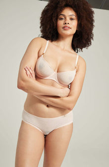 Lingerie Sets The Sheer Deco Lift Balcony Bra Blush Pink Up to GG Cup
