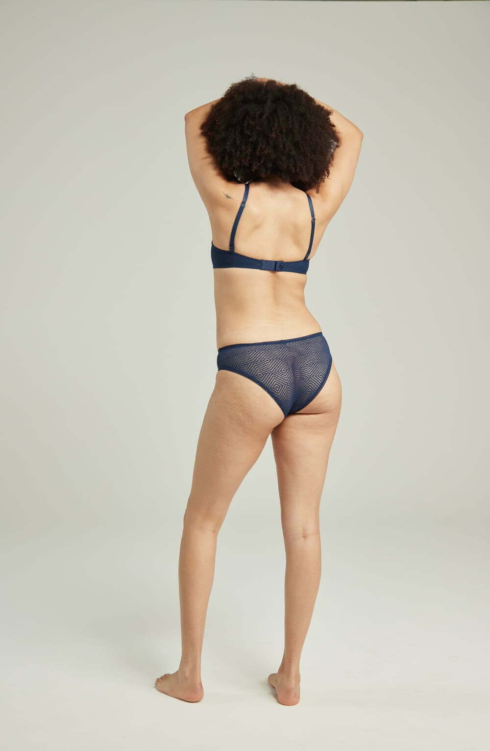 Lingerie Sets The Sheer Deco Lift Balcony Bra Navy Up to GG Cup
