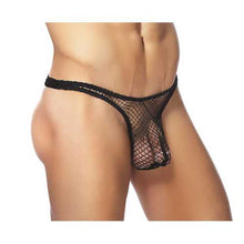 Mens Fetish Wear Male Power Black Fishnet Bong Thong – L/XL
