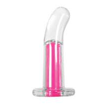 Rechargable Crystal Clear Curved Remote Vibrator - Pink