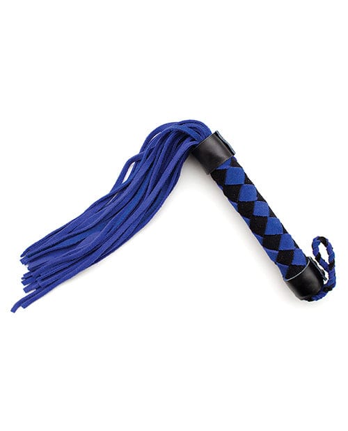 Whips Plesur 15" Leather Flogger - Blue