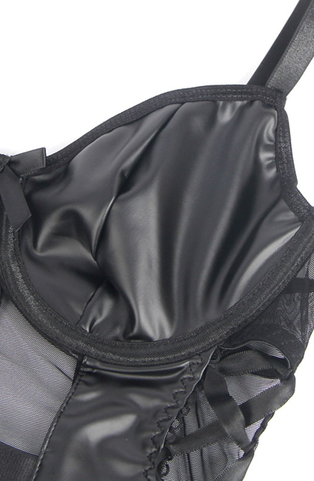YesX YX890 Black Faux Leather Look & Mesh