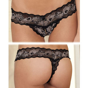 RR Crotchless Lace V-Thong SM