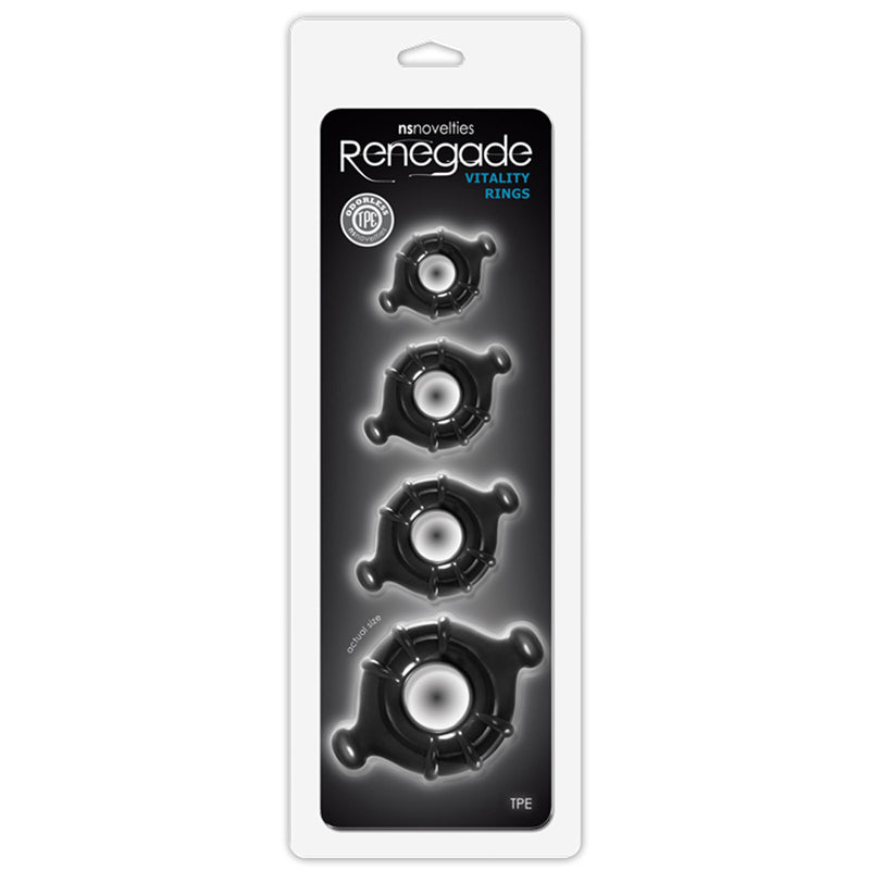 Renegade Vitality Rings 4pk Black