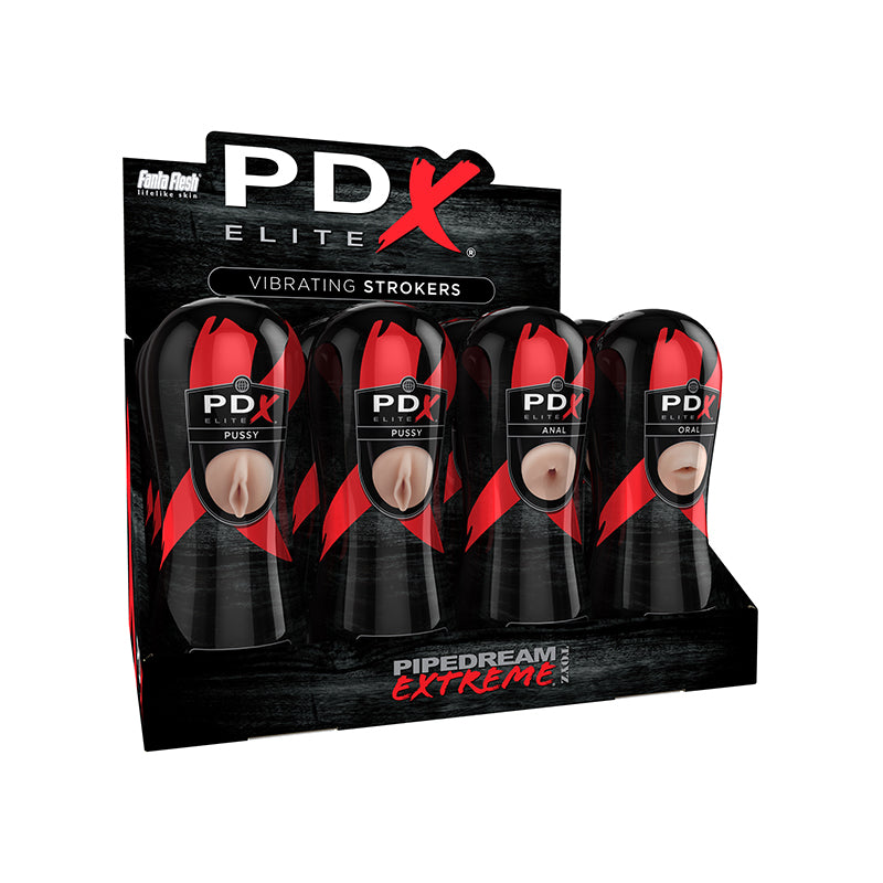 PDX Elite Vibrating Stroker Display 12pk