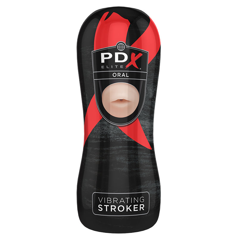 PDX Elite Vibrating Stroker Oral Beige