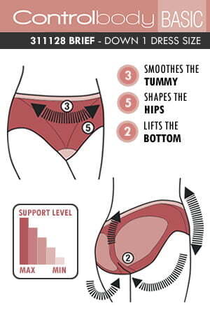 Shapewear Control Body 311128 Shaping Brief Bianco