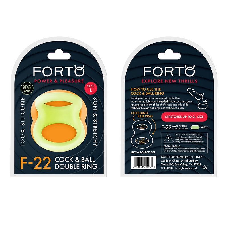 Forto F-22 Sili C&B D-Ring Large Glow