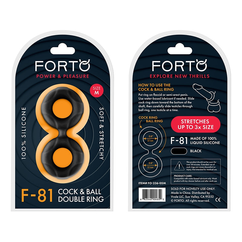 Forto F-81 Sili C&B Double Ring Med Blk