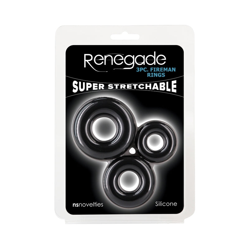 Renegade Fireman Rings 3pcs Black