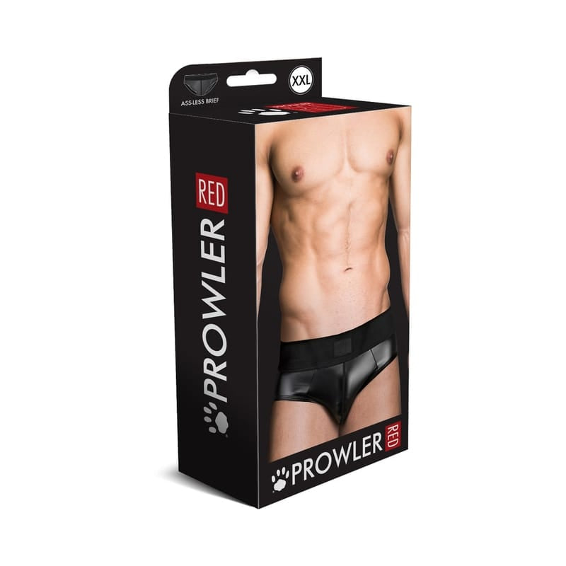 Prowler RED Wetlook Ass-lessBrief Bk 2XL