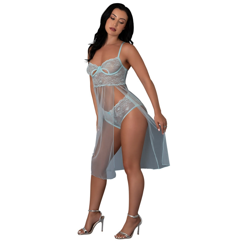 MS Sky Long Chemise & Boy Short S/M