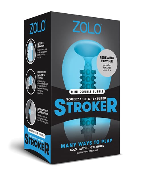 Miscellaneous Masturbators ZOLO Mini Double Bubble Stroker - Blue