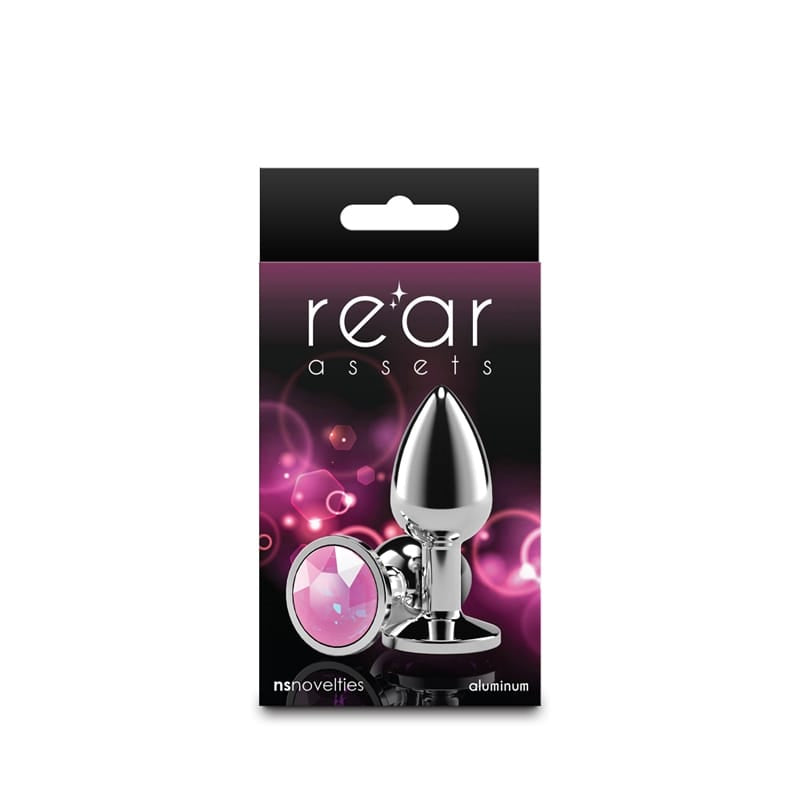 Anal - Plugs and Probes non vibrating Rear Assets Silver Small Pink Gem