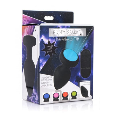 Medium Silicone Vibrating LED Plug with Remote