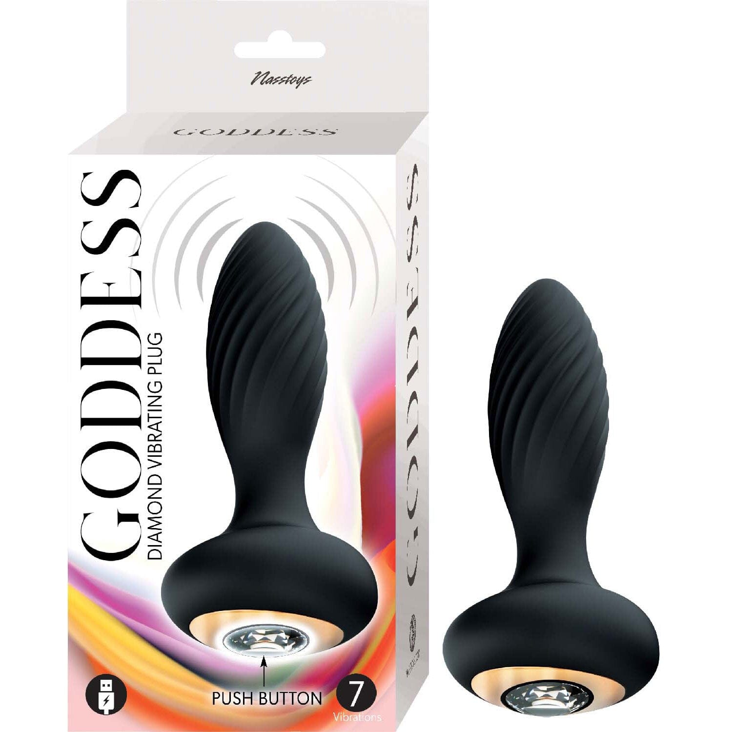 Anal Plugs Goddess Diamond Vibrating Plug - Black