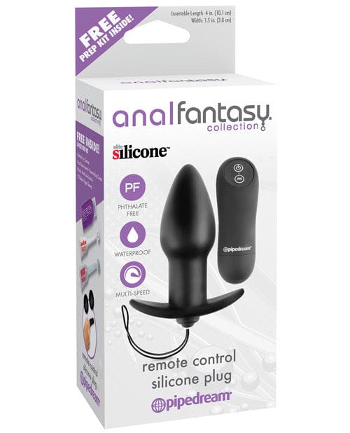 Anal Fantasy black silicone remote control vibrating plug