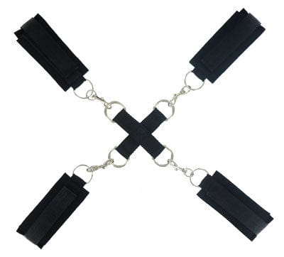 Ankle and Wrist Restraints Frisky Stay Put 5-Piece Hog Tie Restraint System – Black