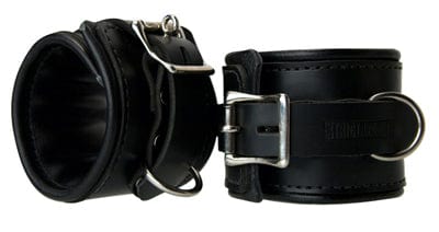 Ankle and Wrist Restraints Strict Leather Premium Padded Locking Wrist Cuffs – Black