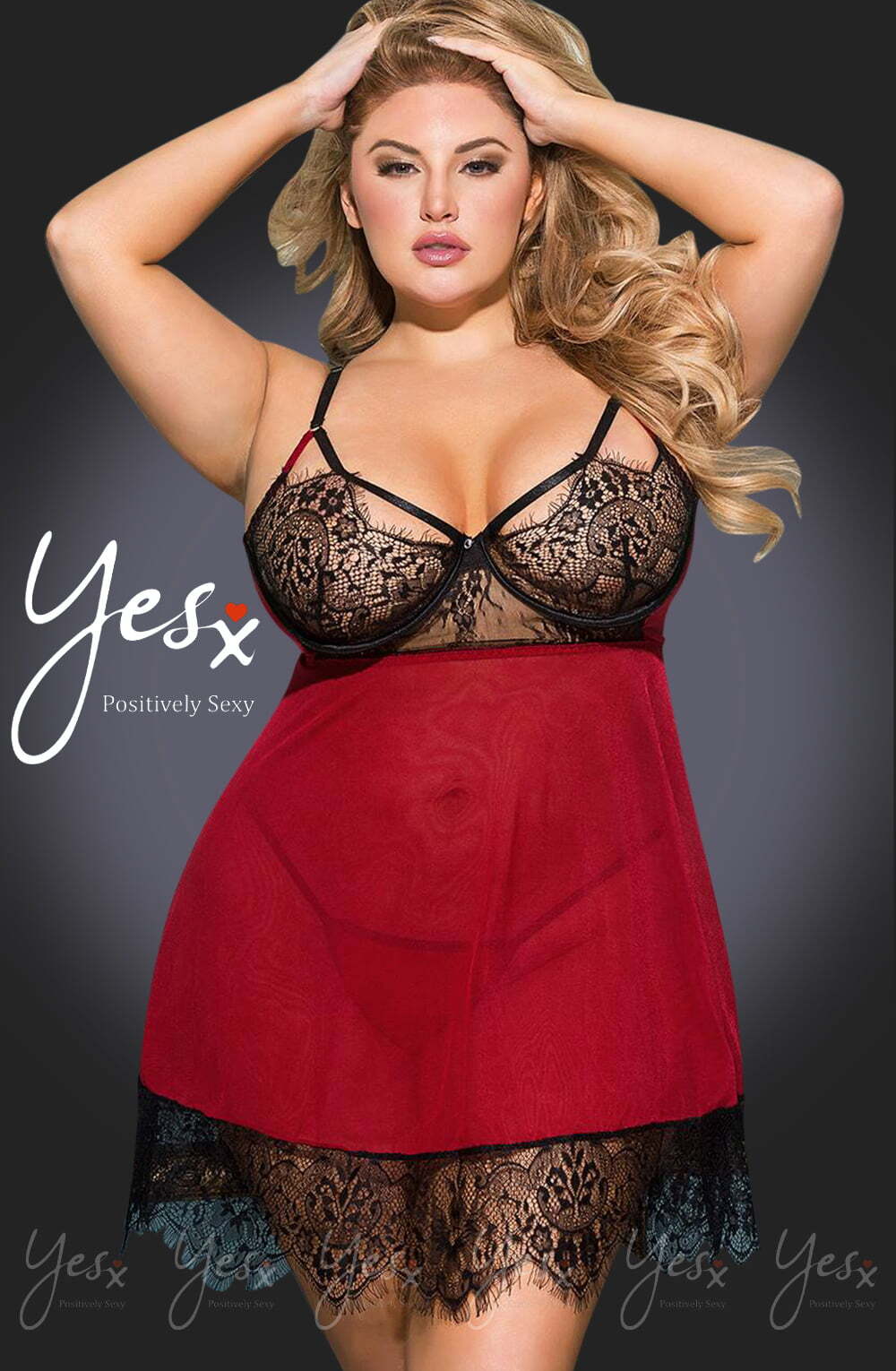 Babydolls YesX YX958Q Black/Red Babydoll Set