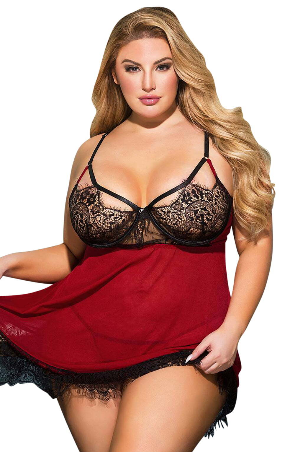 Babydolls YesX YX958Q Black/Red Babydoll Set