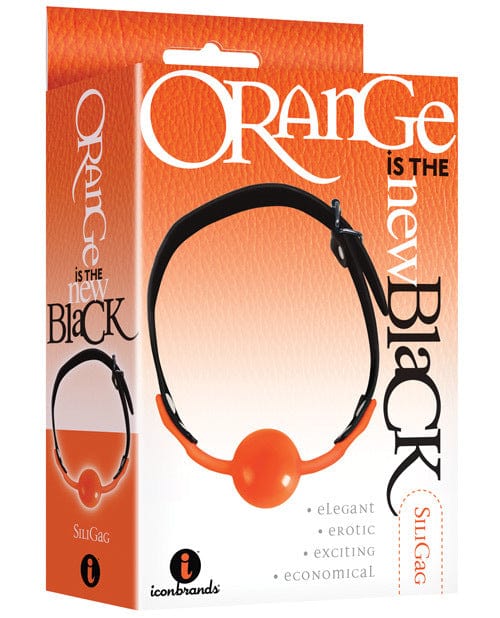 The 9's SiliGag orange silicone ball gag with black strap