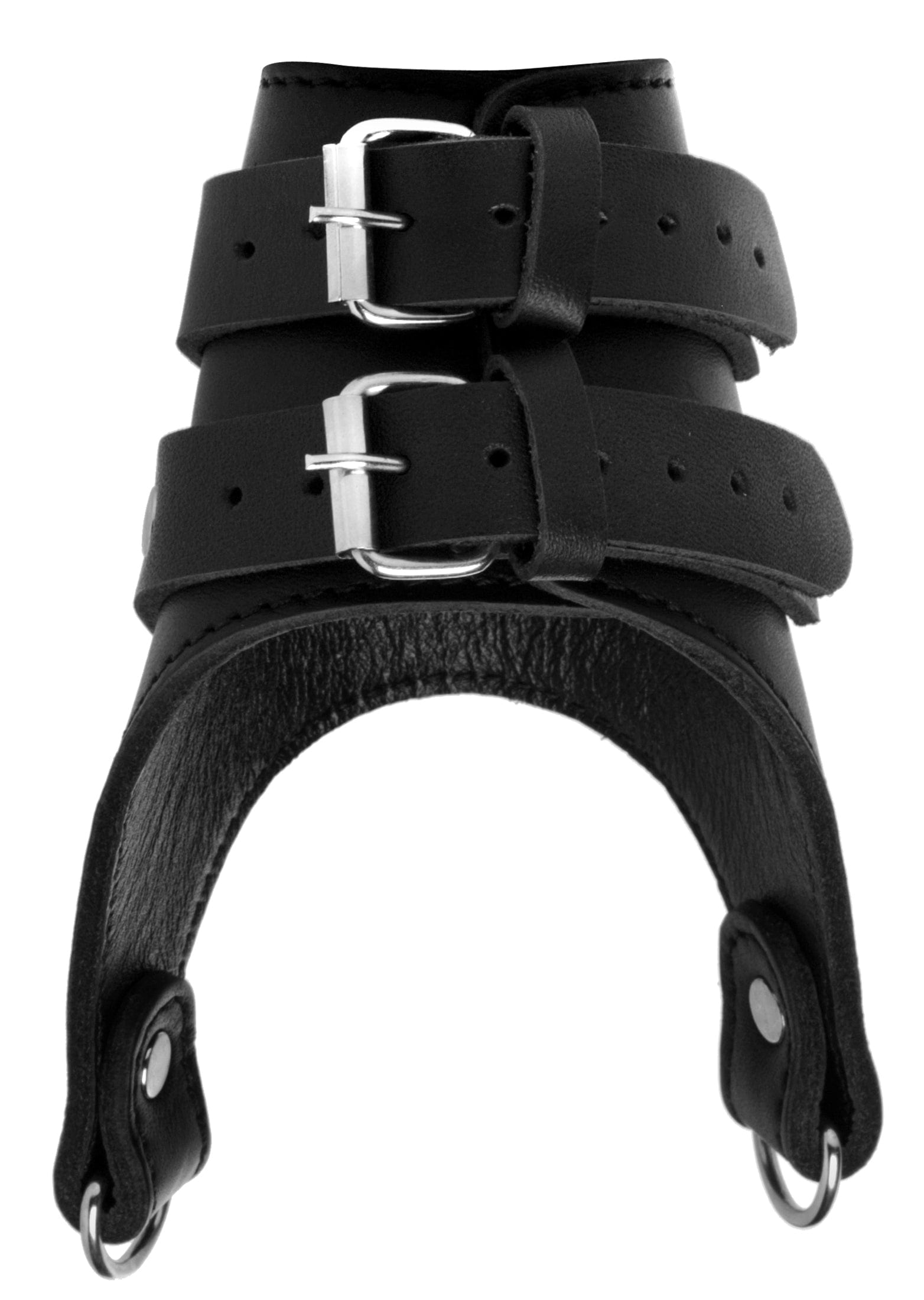 Ball Stretchers Strict Leather Double-D-Ring Ball Stretcher – Black