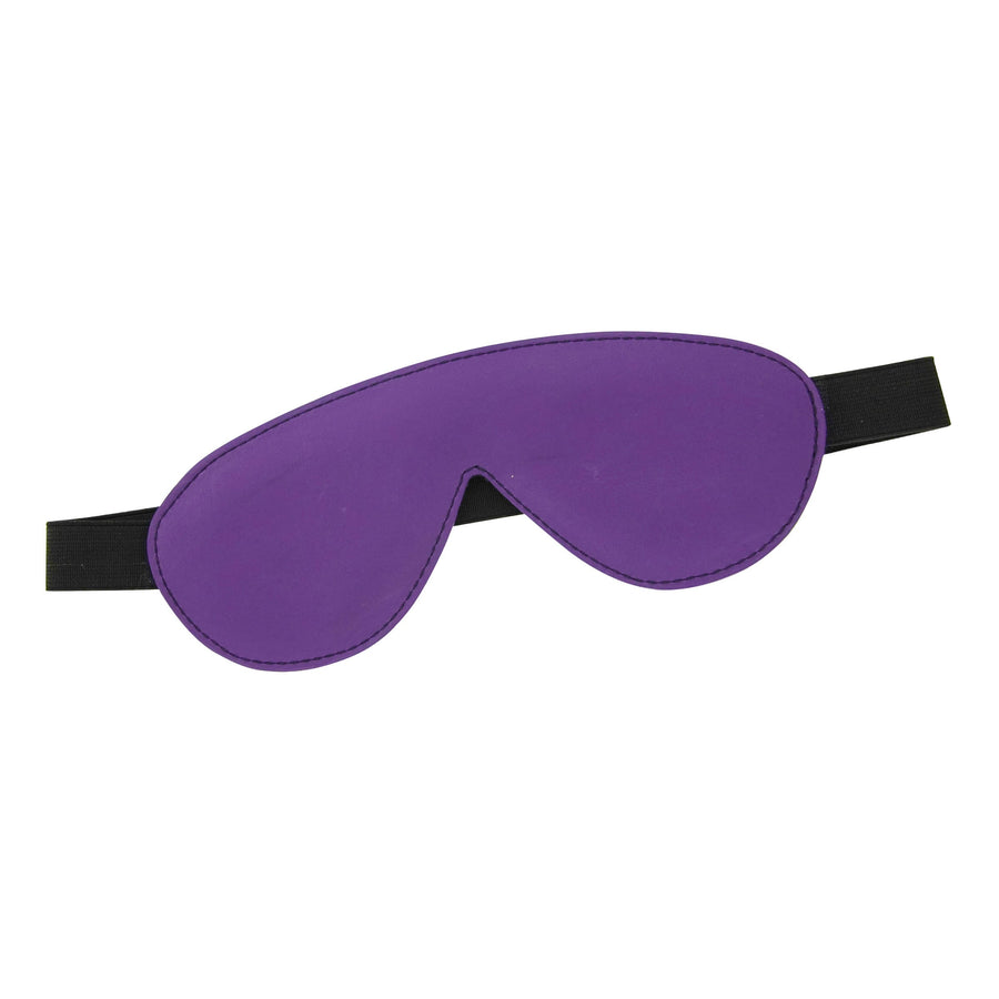 Beginner Bondage Blindfold Padded Leather - Purple and Black