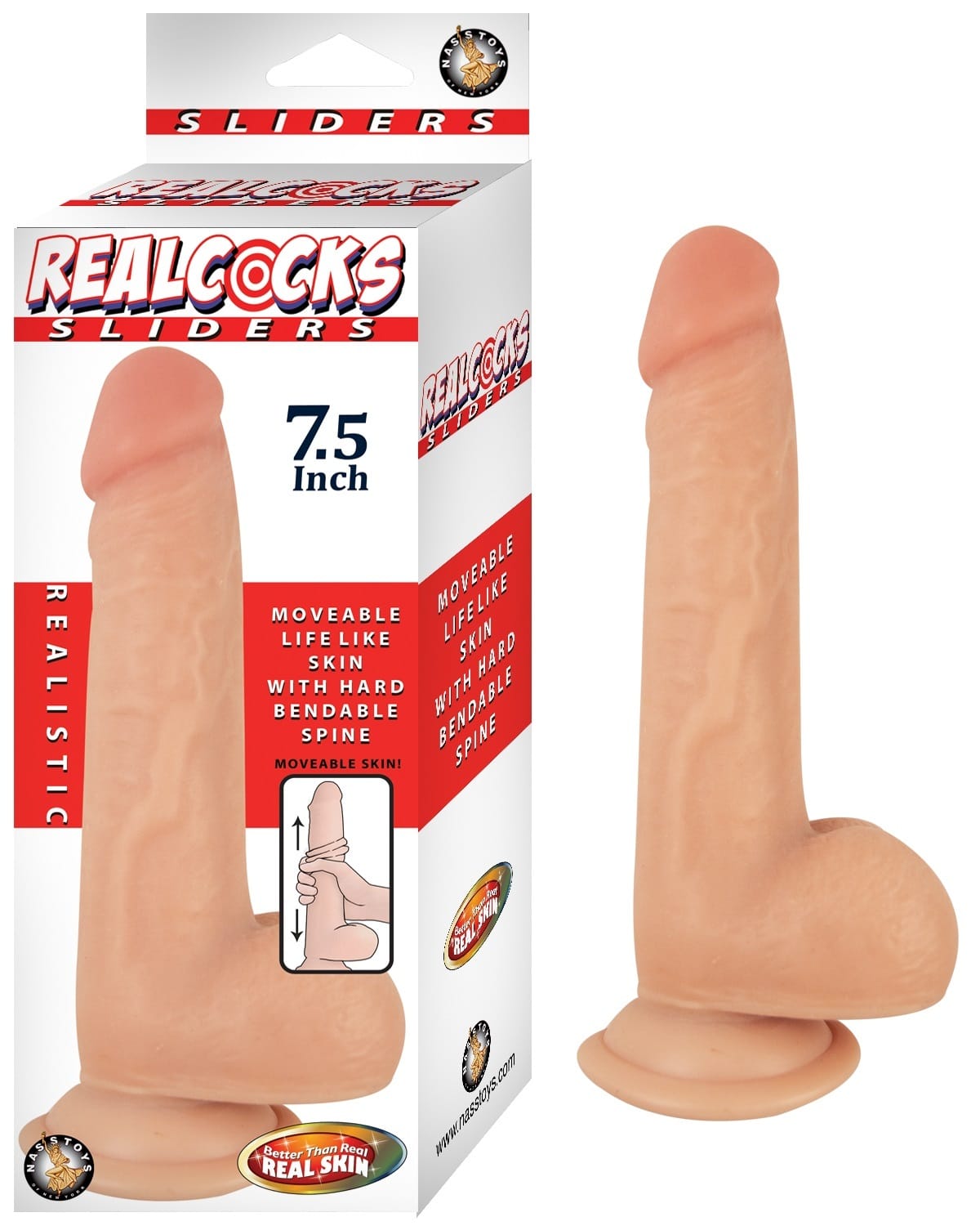 Bendable Dildos Realcocks Sliders - 7.5 Inch - Flesh