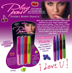 Body Paints & Dessert Toppings Play pen edible body paint 4 pack