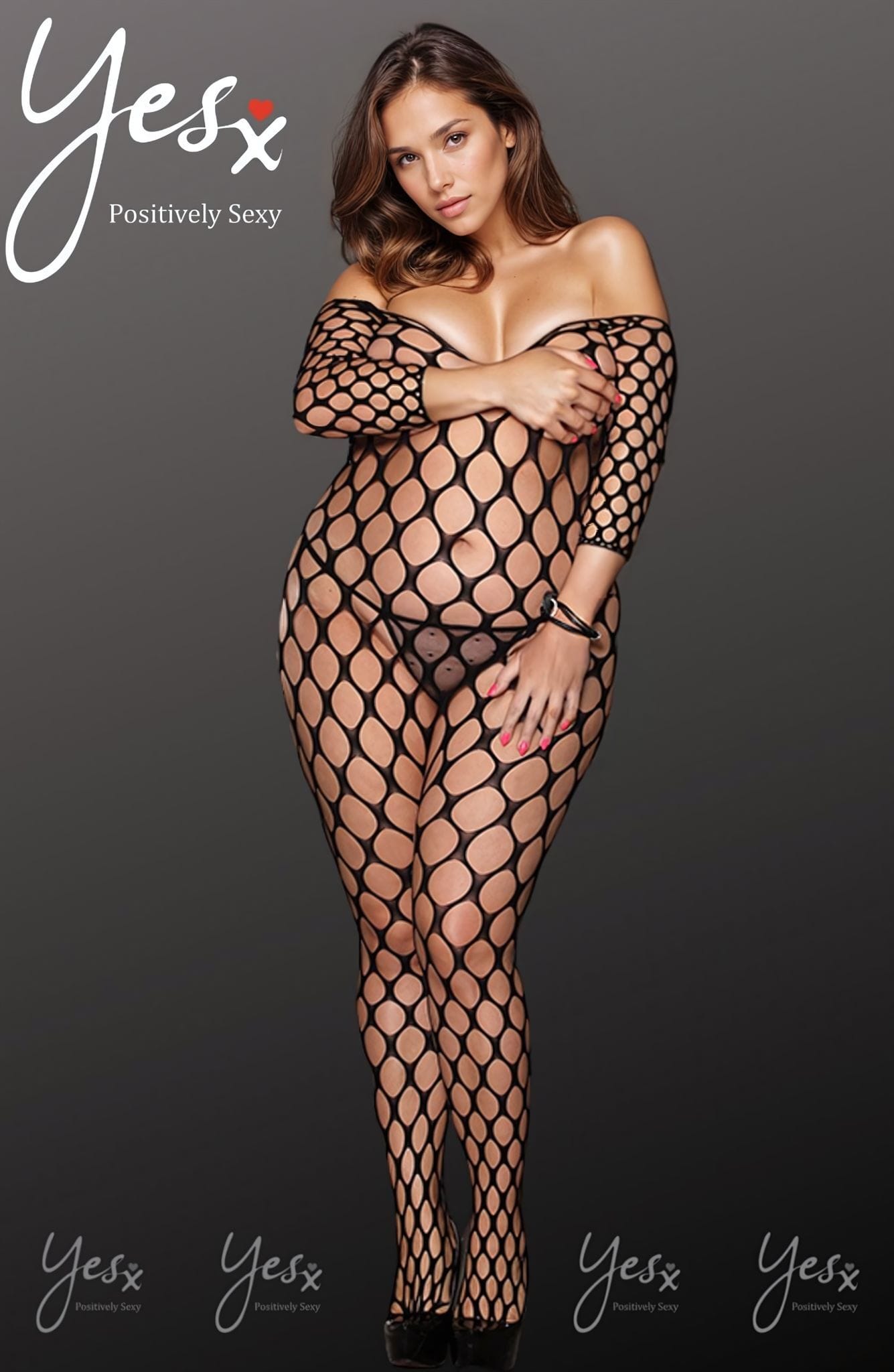 Bodystocking BLACK / ONE SIZE (PLUS) YesX YX811Q Bodystocking