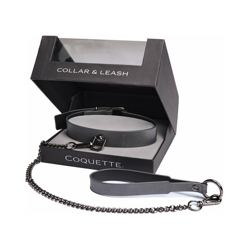 BONDAGE, FETISH & KINK Coquette Pleasure Collar Grey
