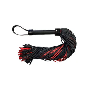 BONDAGE, FETISH & KINK Leather Long Flogger Burgunday/Black