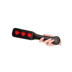 BONDAGE, FETISH & KINK Ouch Lip Pattern Paddle Black
