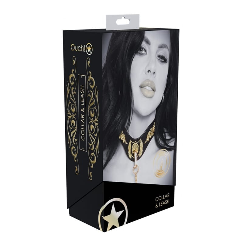 BONDAGE, FETISH & KINK Ouch! London Collection Collar w/ Leash