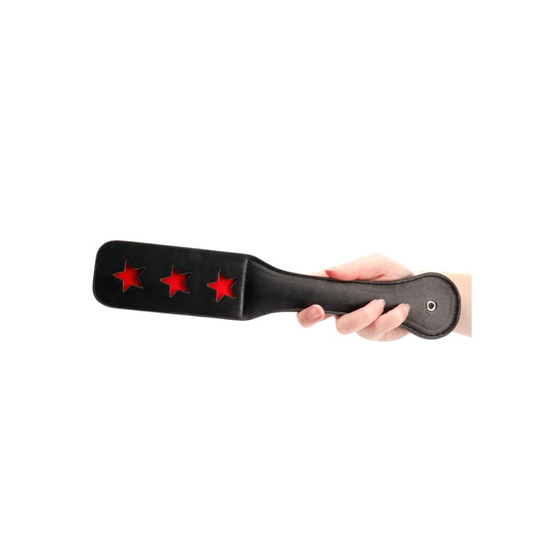 BONDAGE, FETISH & KINK Ouch Star Pattern Paddle Black