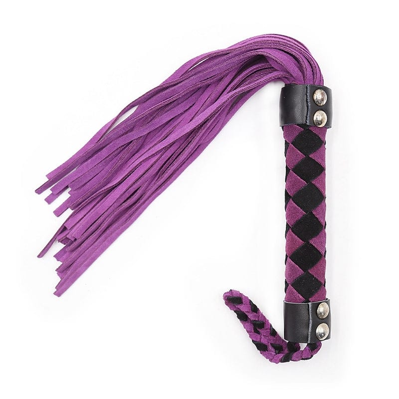 BONDAGE, FETISH & KINK Ple'sur 15.5in Leather Flogger Purple