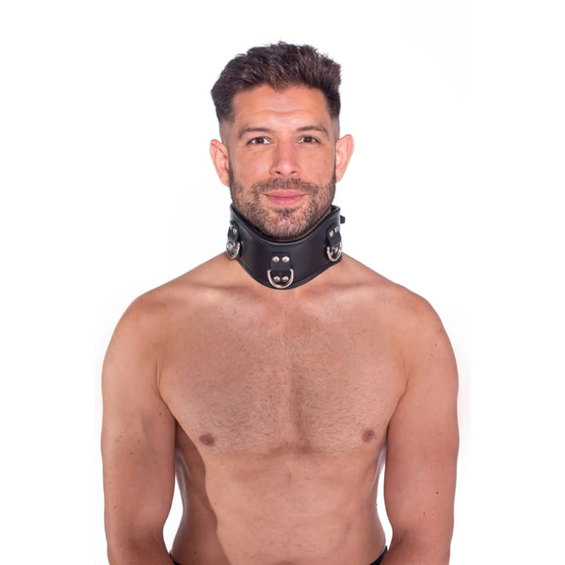 BONDAGE, FETISH & KINK Prowler RED Leather Posture Collar SM