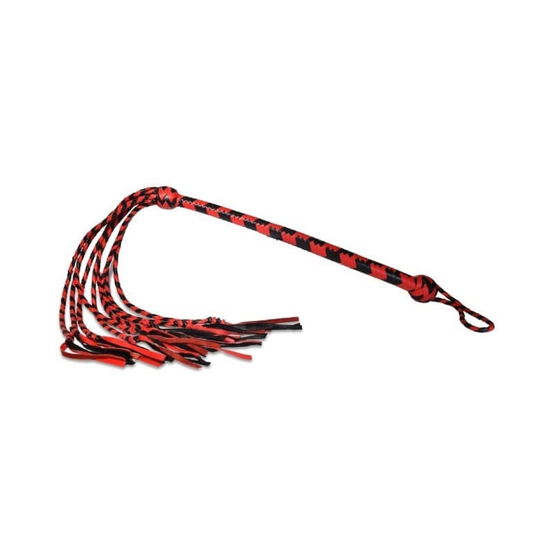 BONDAGE, FETISH & KINK Prowler RED Long Handle Flogger Blk/Red