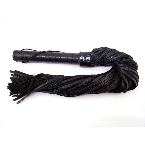 BONDAGE, FETISH & KINK Rouge Flogger Leather w/Lther Handle Blk