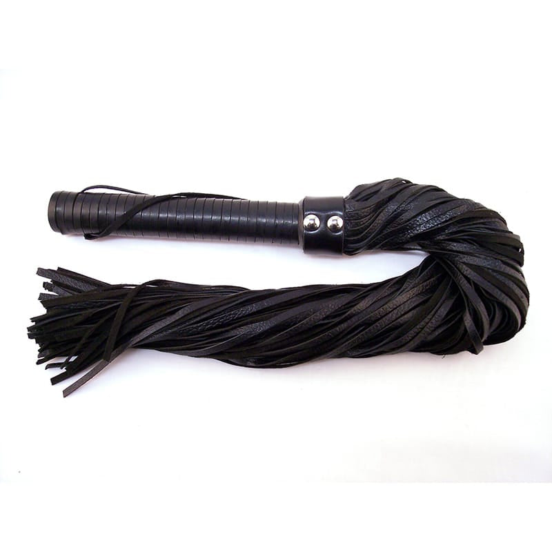 BONDAGE, FETISH & KINK Rouge Flogger Leather w/Lther Handle Blk