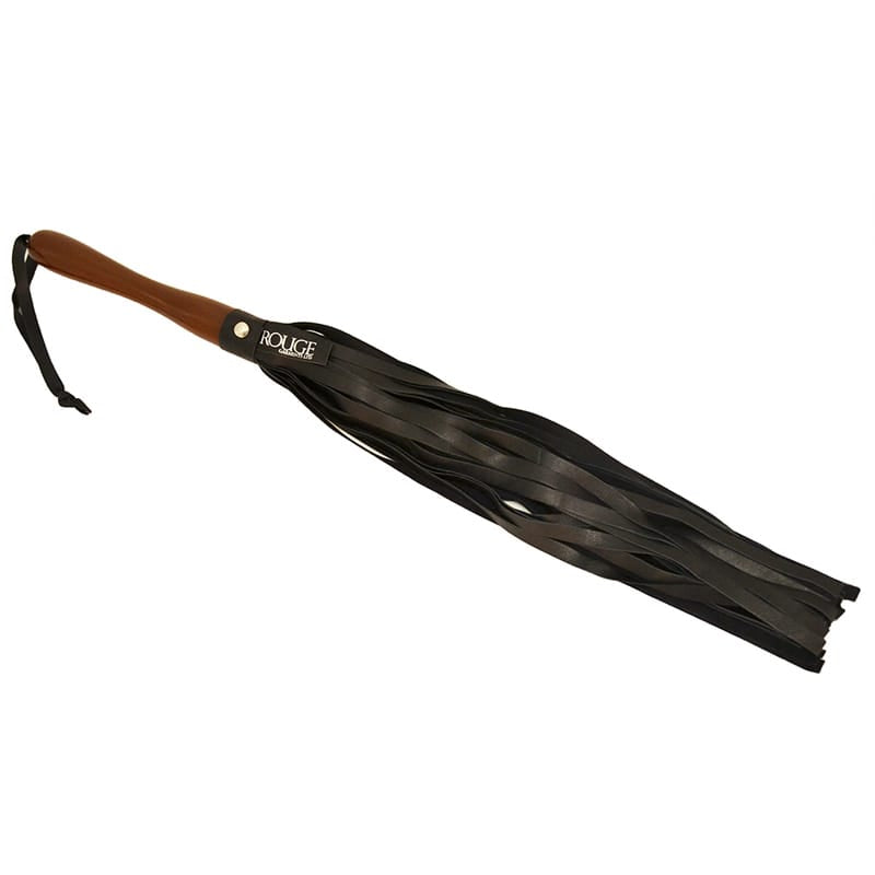 BONDAGE, FETISH & KINK Rouge Flogger w/Wooden Handle Black