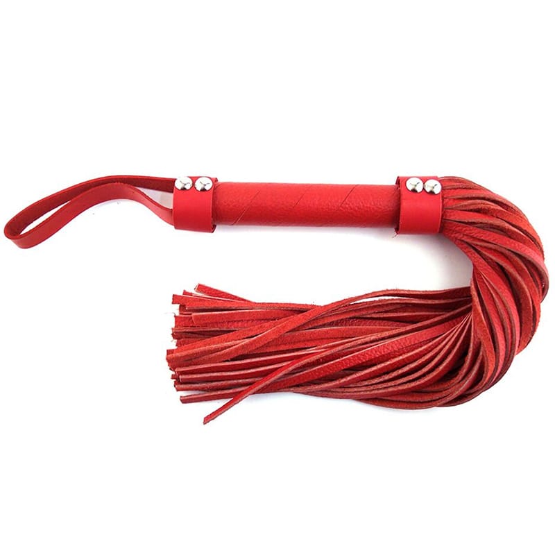 BONDAGE, FETISH & KINK Rouge H-Style Leather Flogger Red