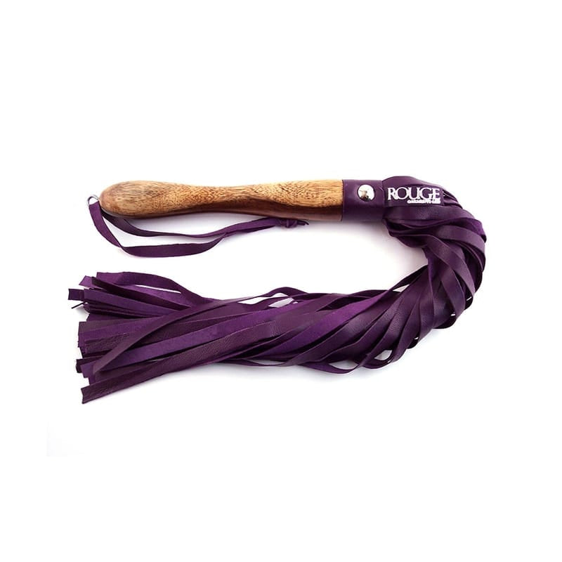 BONDAGE, FETISH & KINK Rouge Wooden Handle Flogger Purple